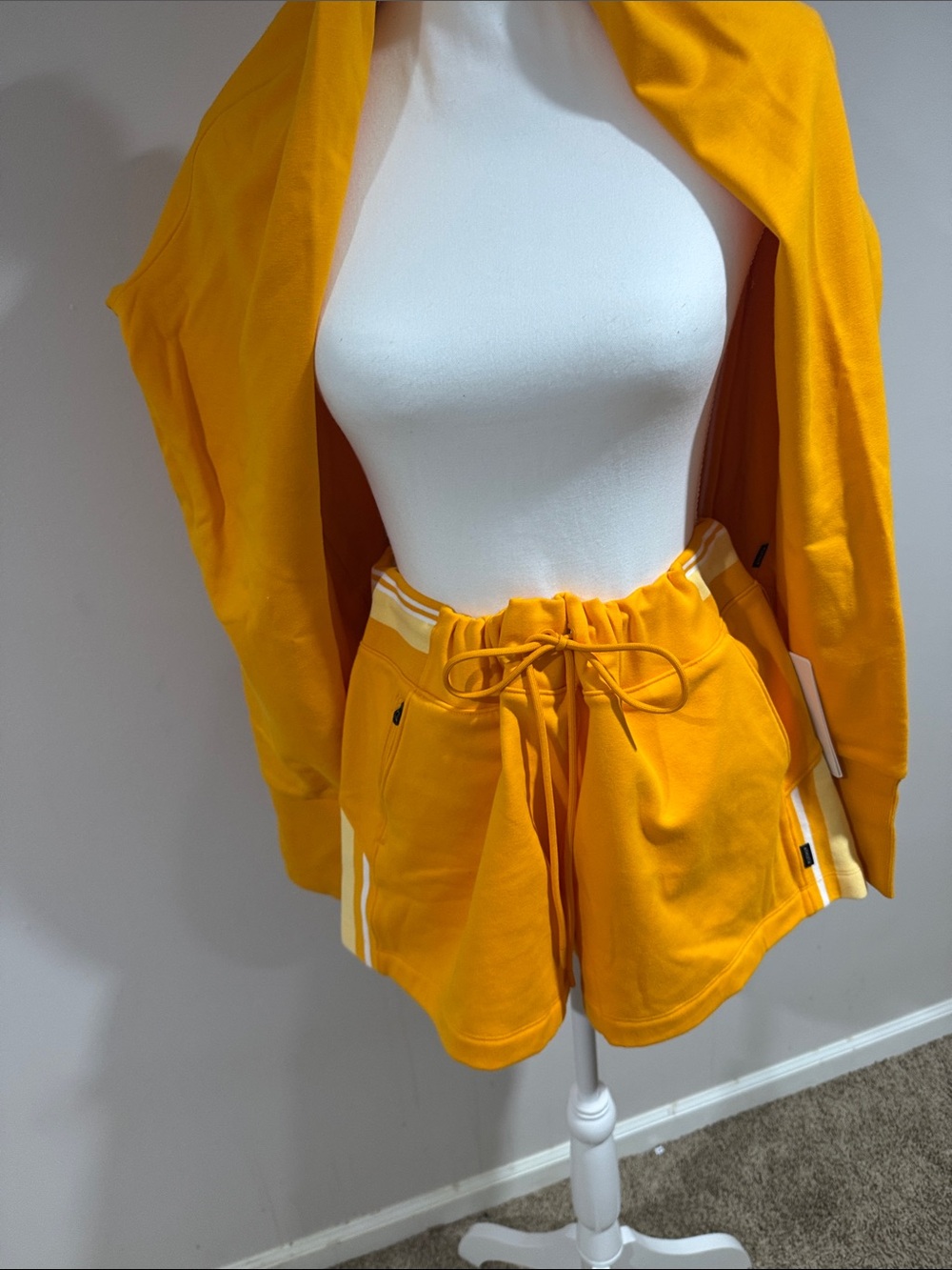 Athleta Bright Yellow Drawstring Athletic Shorts